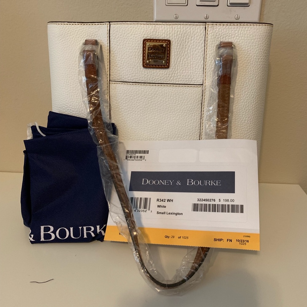 Donkey & Bourke Small White Leather Lexington NEW